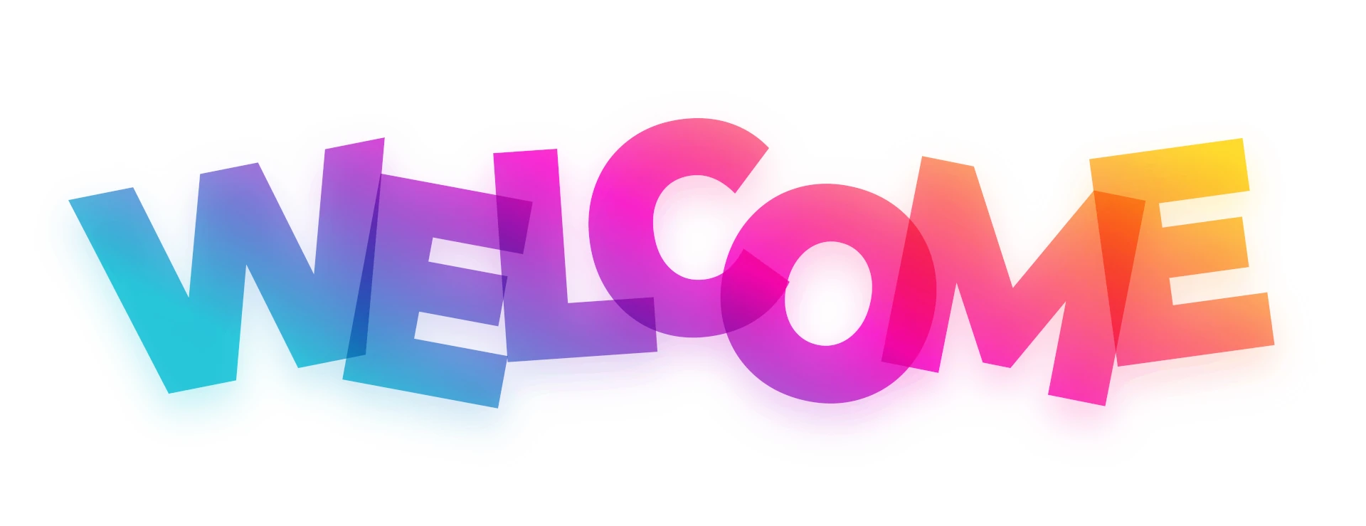 Illustration représentant le mot Welcome en couleur